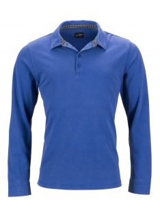   James & Nicholson PRO ROYALNAVYWHITE férfi hosszú ujjú galléros póló