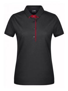 James & Nicholson STRIPE BLACKRED női galléros póló