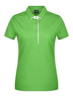   James & Nicholson STRIPE LIMEGREENWHITE női galléros póló