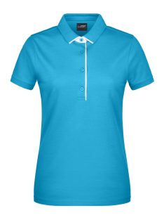   James & Nicholson STRIPE TURQUOISEWHITE női galléros póló