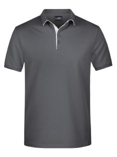   James & Nicholson STRIPE GRAPHITEWHITE férfi galléros póló
