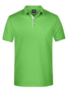   James & Nicholson STRIPE LIMEGREENWHITE férfi galléros póló