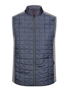   James & Nicholson KNITTED HYBRID LIGHTMELANGE férfi bélelt mellény