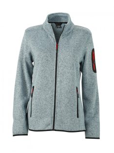   James & Nicholson KNITTED LIGHTGREYMELANGE női cipzáras pulóver