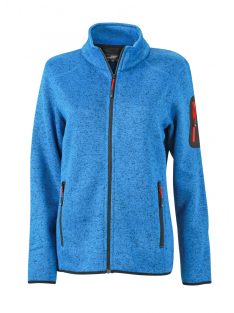   James & Nicholson KNITTED ROYALMELANGE női cipzáras pulóver