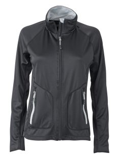   James & Nicholson STRETCHFLEECE BLACKSILVER női cipzáras pulóver