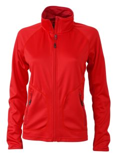   James & Nicholson STRETCHFLEECE LIGHTREDCHILI női cipzáras pulóver