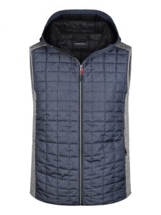   James & Nicholson KNITTED HYBRID LIGHTMELANGE férfi mellény