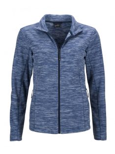   James & Nicholson FLEECE BLUEMELANGENAVY női cipzáras pulóver