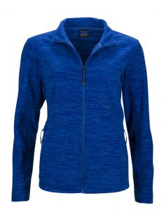   James & Nicholson FLEECE ROYALMELANGEBLUE női cipzáras pulóver