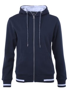   James & Nicholson CLUB NAVYWHITE női kapucnis cipzáras pulóver