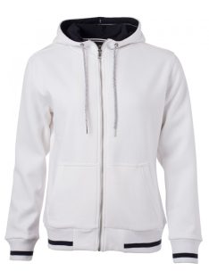   James & Nicholson CLUB WHITENAVY női kapucnis cipzáras pulóver