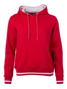 James & Nicholson CLUB REDWHITE női kapucnis pulóver