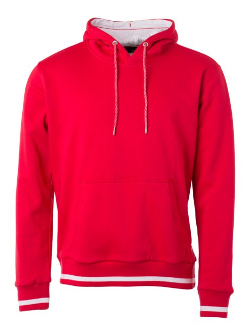 James & Nicholson CLUB REDWHITE férfi kapucnis pulóver
