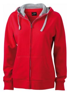   James & Nicholson LIFESTYLE REDGREYHEATHER női kapucnis cipzáras pulóver