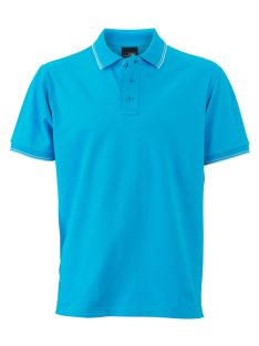   James & Nicholson TIPPED TURQUOISEWHITE férfi galléros póló