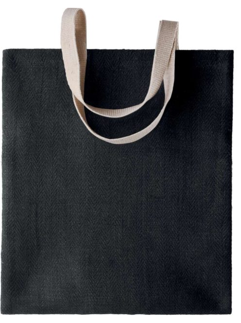 Ki-Mood SHOPPER BLACK szövet 100% természetes bevásárló táska - 42x38 cm