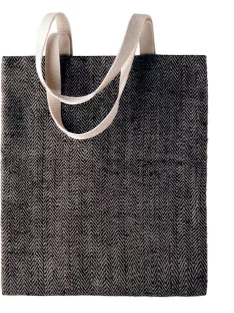   Ki-Mood SHOPPER NATURALBLACK szövet 100% természetes bevásárló táska - 42x38 cm